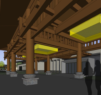 汉唐风中式度假酒店会所 院落式酒店 会议中心 接待中心